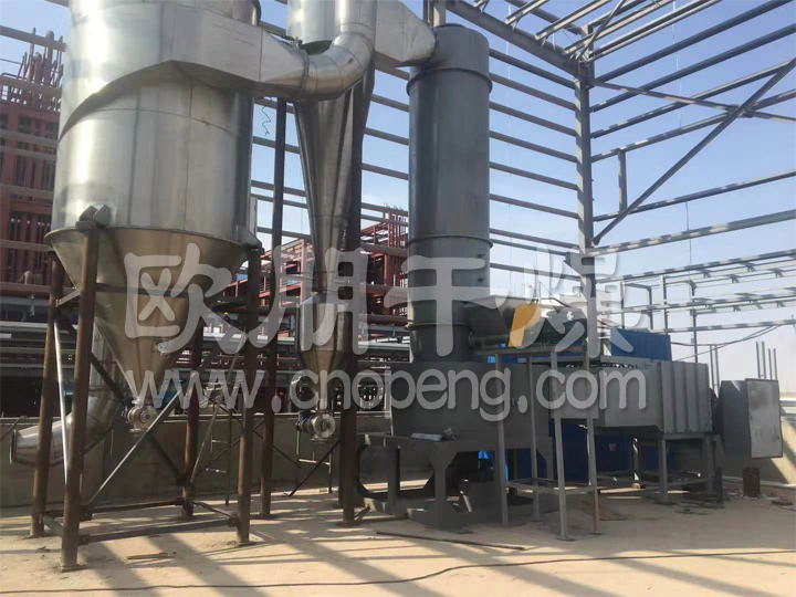 客户订购欧朋干燥的闪蒸干燥机设备安装施工中