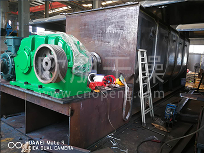 常州欧朋干燥30立方超大型真空螺带烘干混合体一体机制造现场